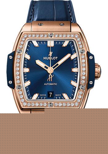 Hublot Spirit Of Big Bang King Gold Blue Diamonds Watch - 39 mm - Blue Dial-665.OX.7180.LR.1204